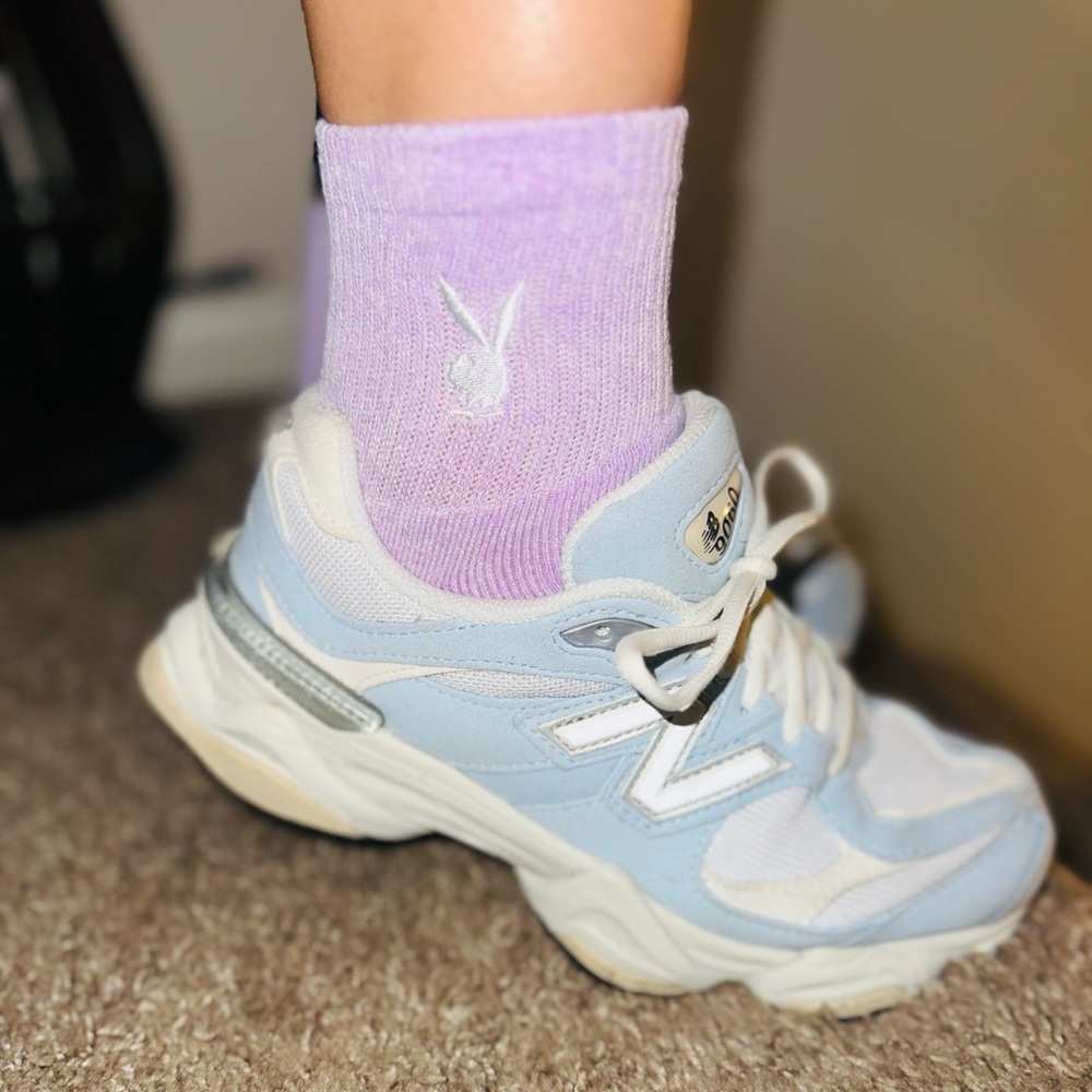 NWT 5 pack Playboy Pink/Purple/White Terry Cusion Quarter Socks